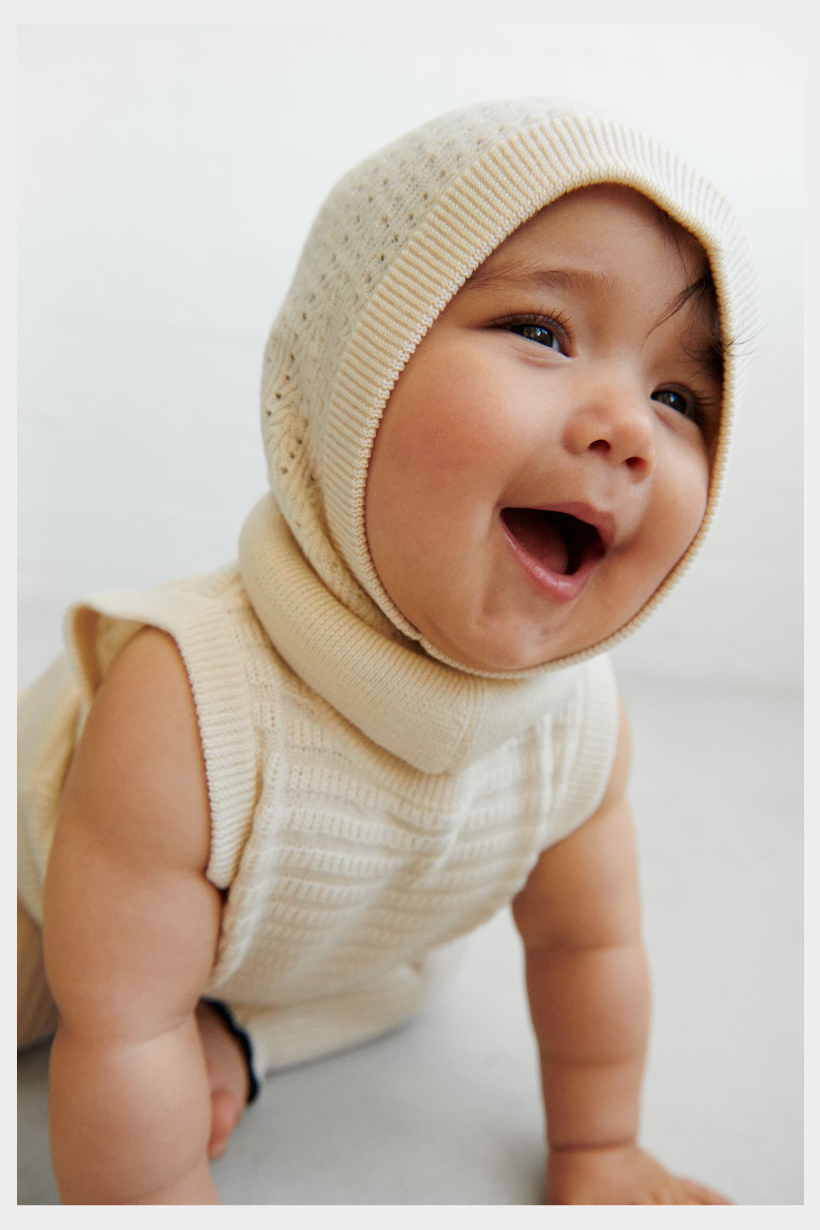 Kominiarka merino Baby Pointelle Balaclava FUB BÉBÉ Concept 