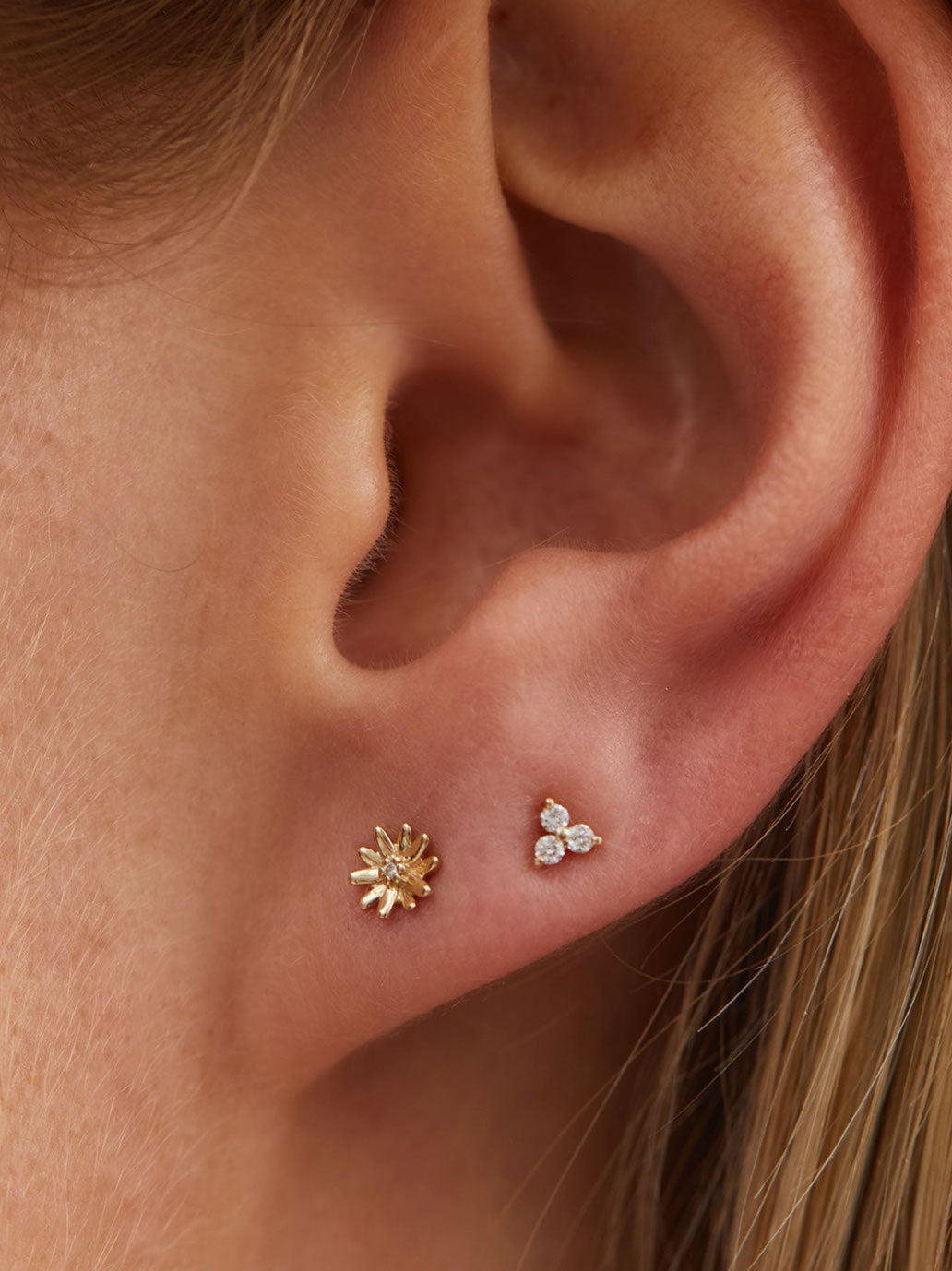 Kolczyk Single Trio Diamond Stud Anna + Nina BÉBÉ Concept 