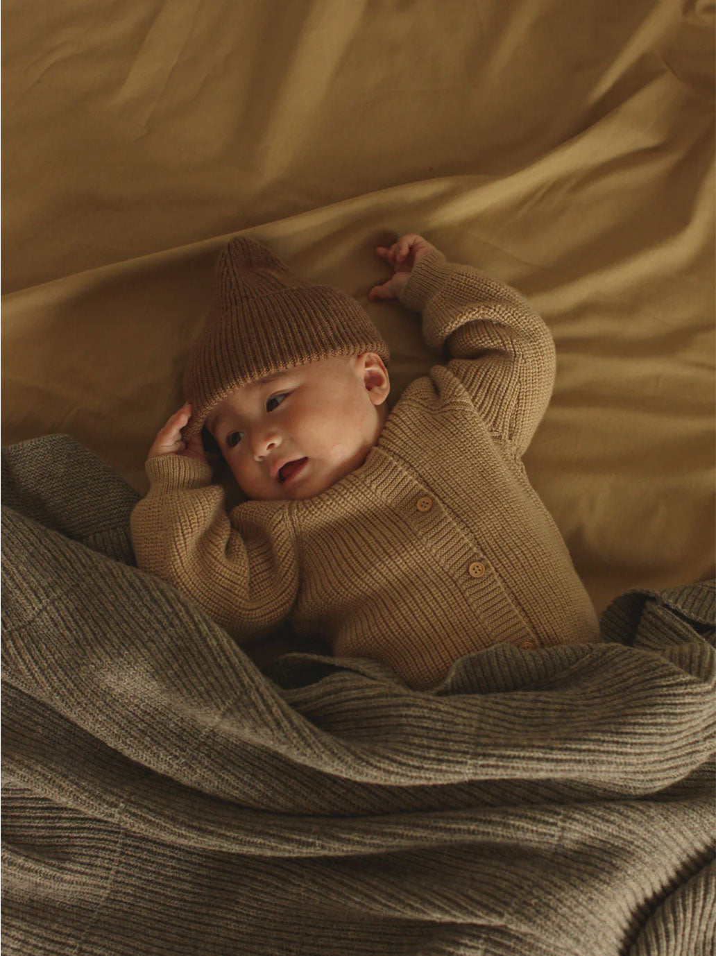 Duży koc z wełny merino Gaston Hvid BÉBÉ Concept 