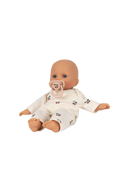 Lalka z miękkim brzuszkiem, ubrankiem i smoczkiem Konges Slojd BÉBÉ Concept 