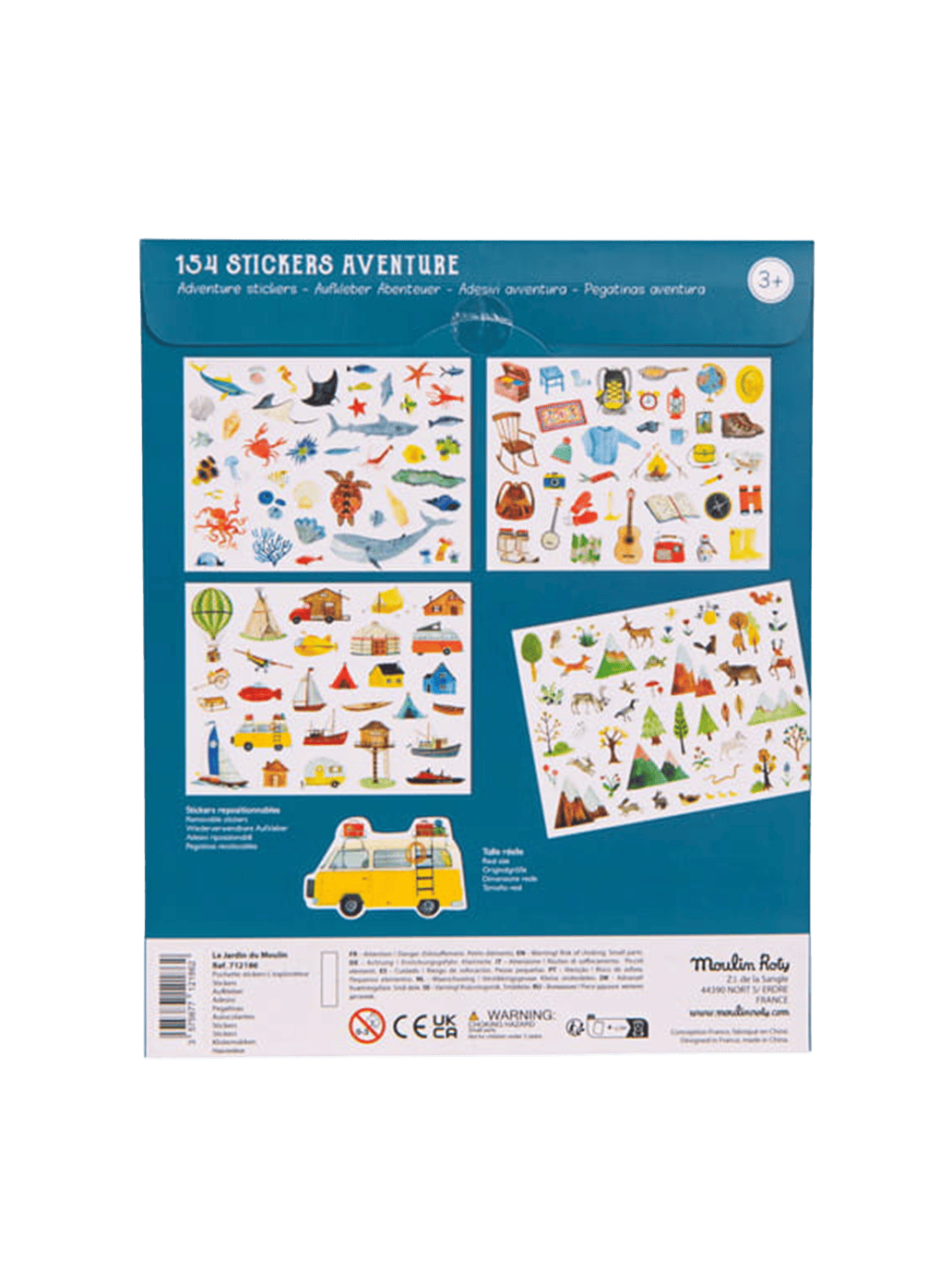 Zestaw arkuszy z naklejkami Adventure Moulin Roty BÉBÉ Concept 