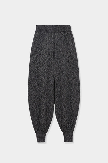 Cotton Flecked Pants BLACK