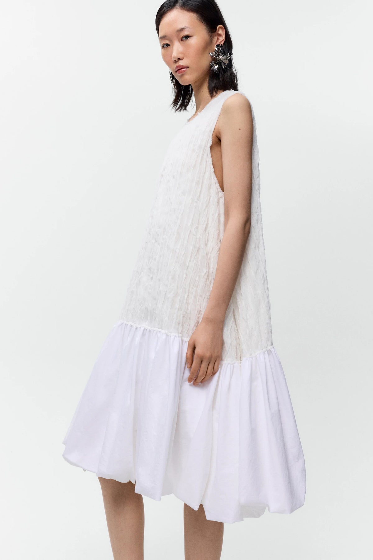 Crinkled Balloon Dress