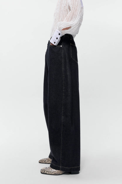 Curved Baggy Jeans BLACK