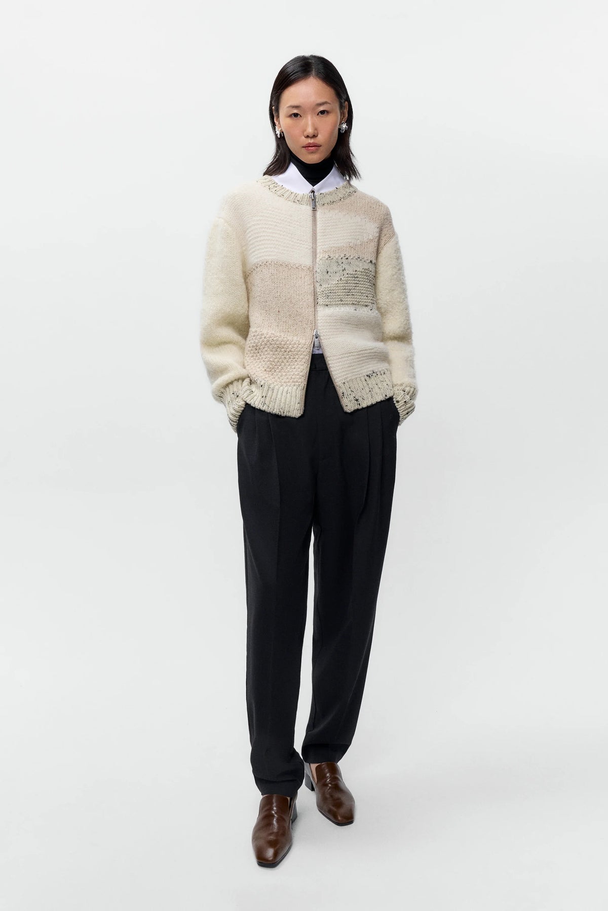 Marled Zip-Cardigan