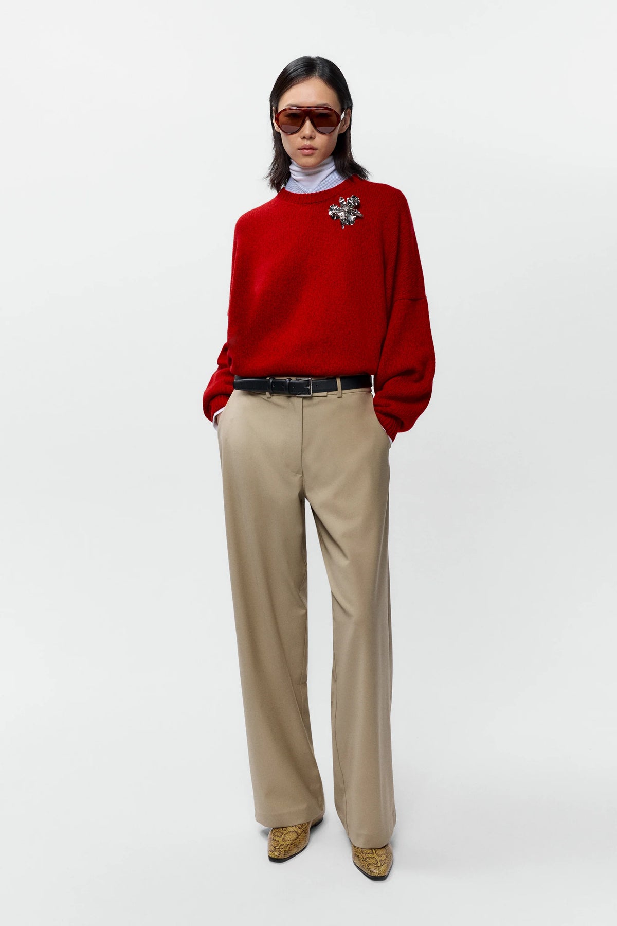 Merino &amp; Cashmere Sweater RED