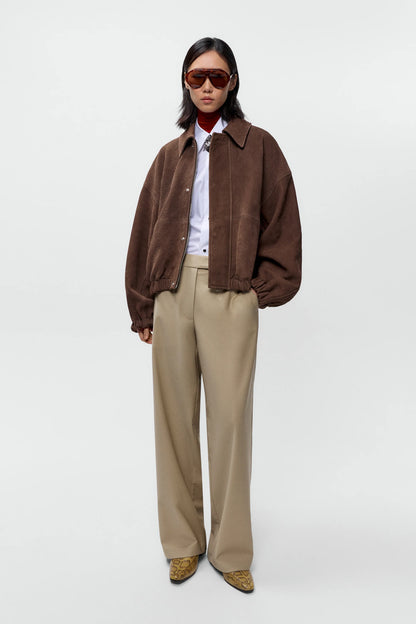 Nobuck Bomber Jacket DEEP TAUPE