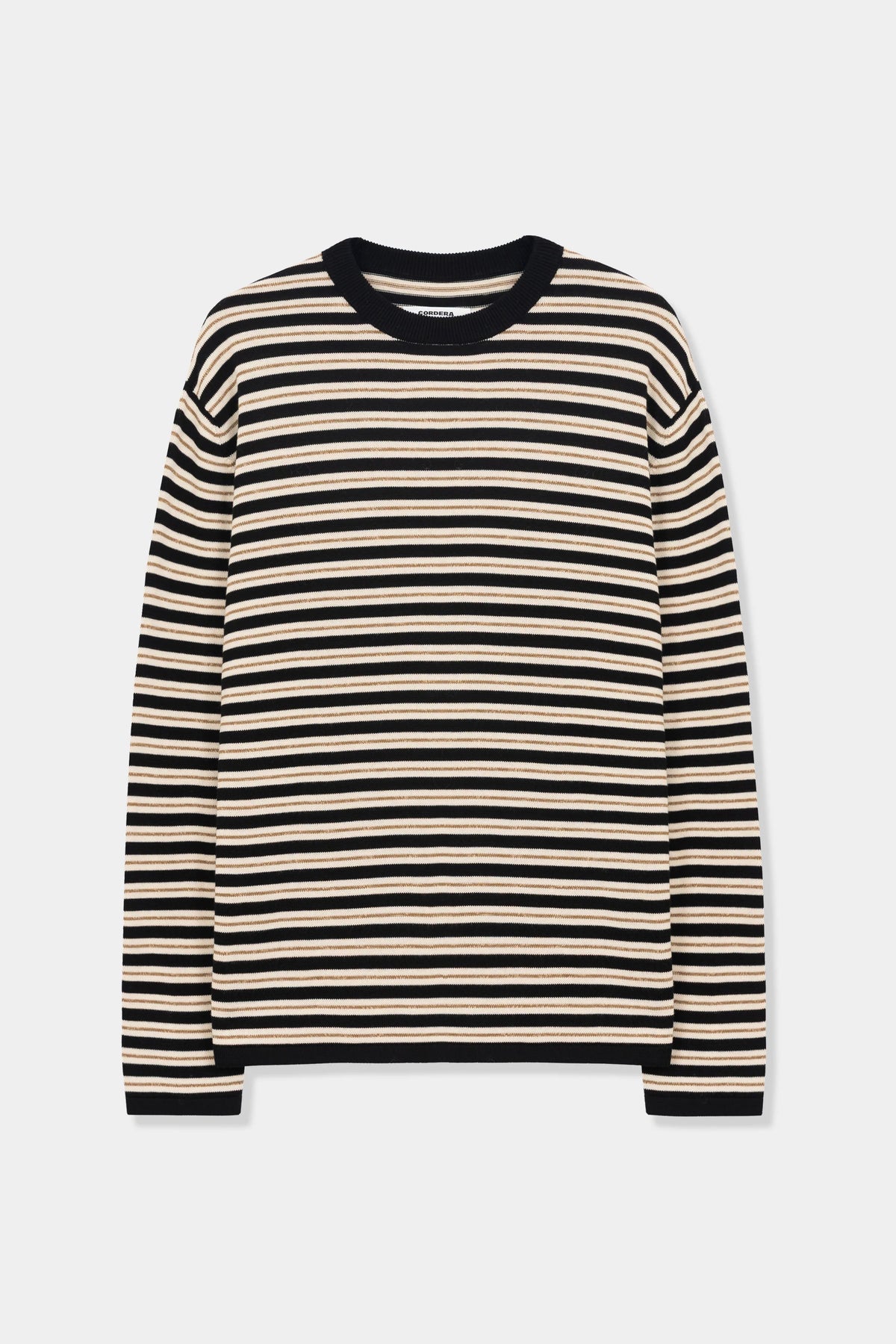 Organic Cotton Striped Long-Sleeve Tee BLACK