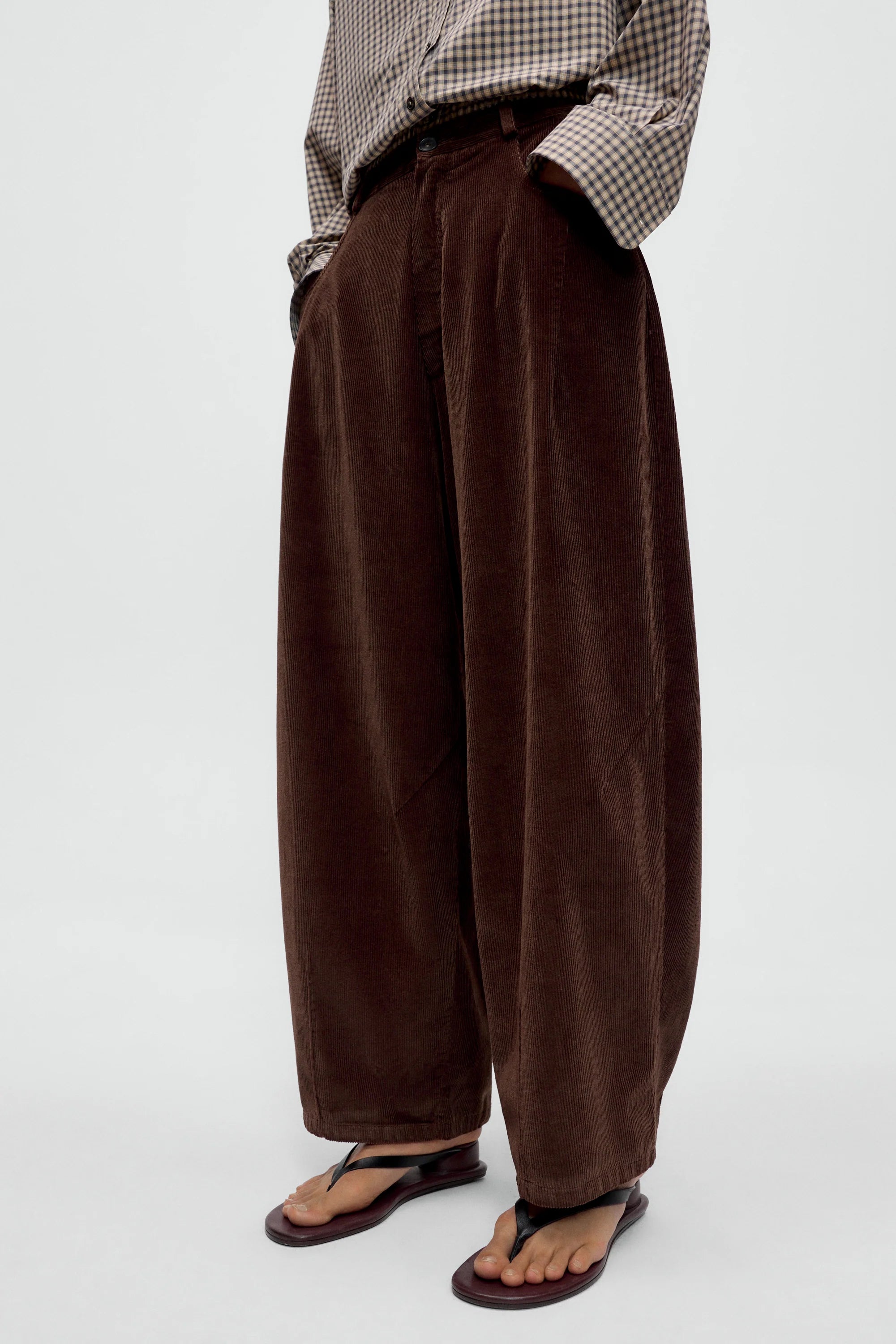 Corduroy Baggy Pants BROWN