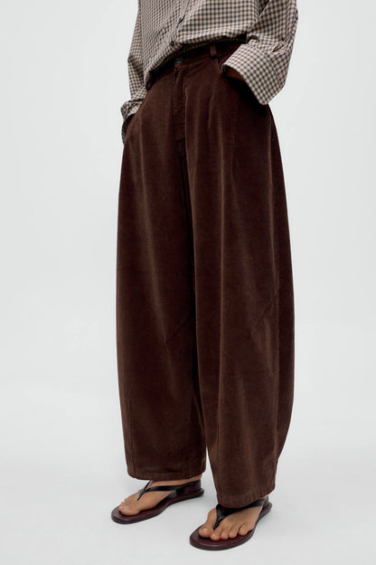 Corduroy Baggy Pants BROWN