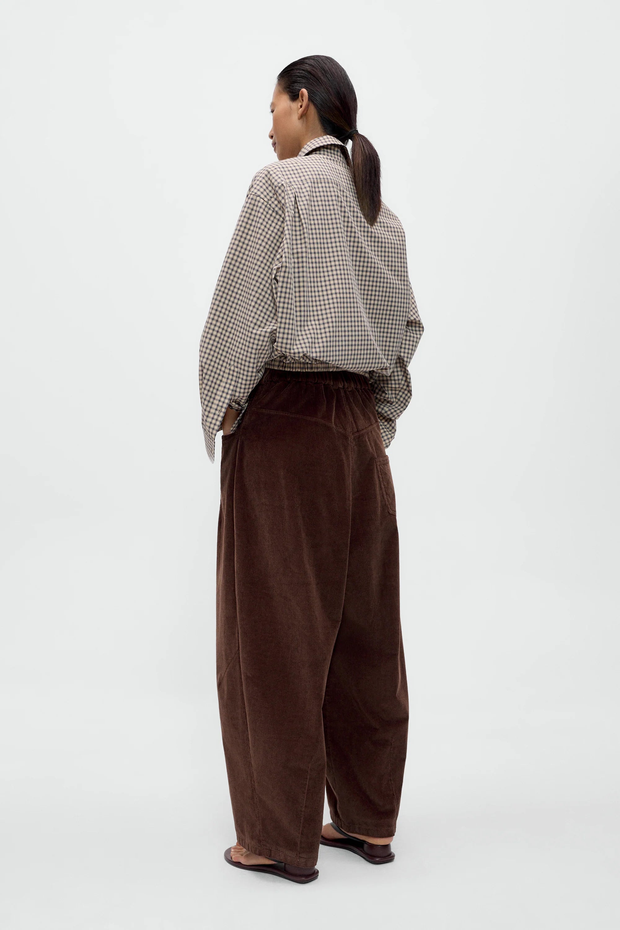 Corduroy Baggy Pants BROWN