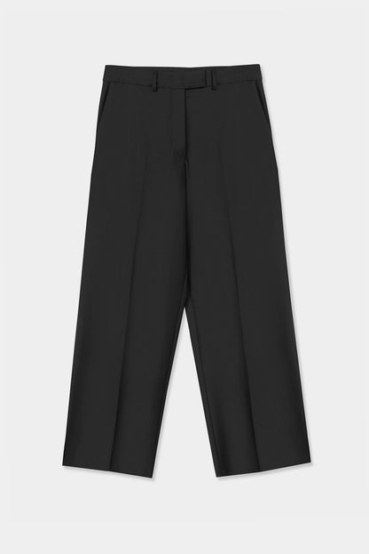 Low Rise Virgin Wool Pants DARK BROWN