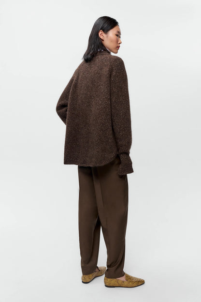 Speckled Zip-Jacket CHOCOLATE