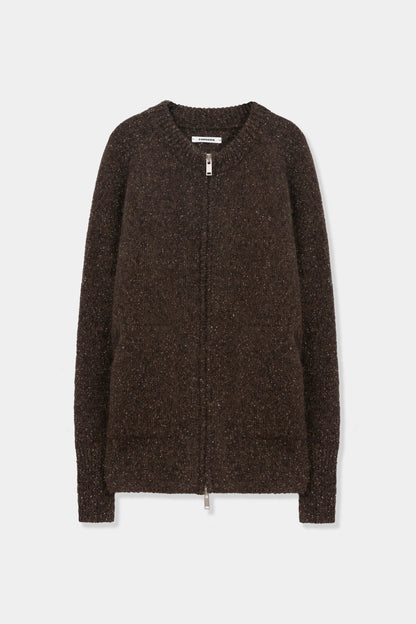 Speckled Zip-Jacket CHOCOLATE