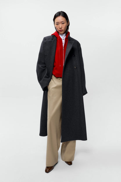 Virgin Wool Long Coat ANTHRACITE