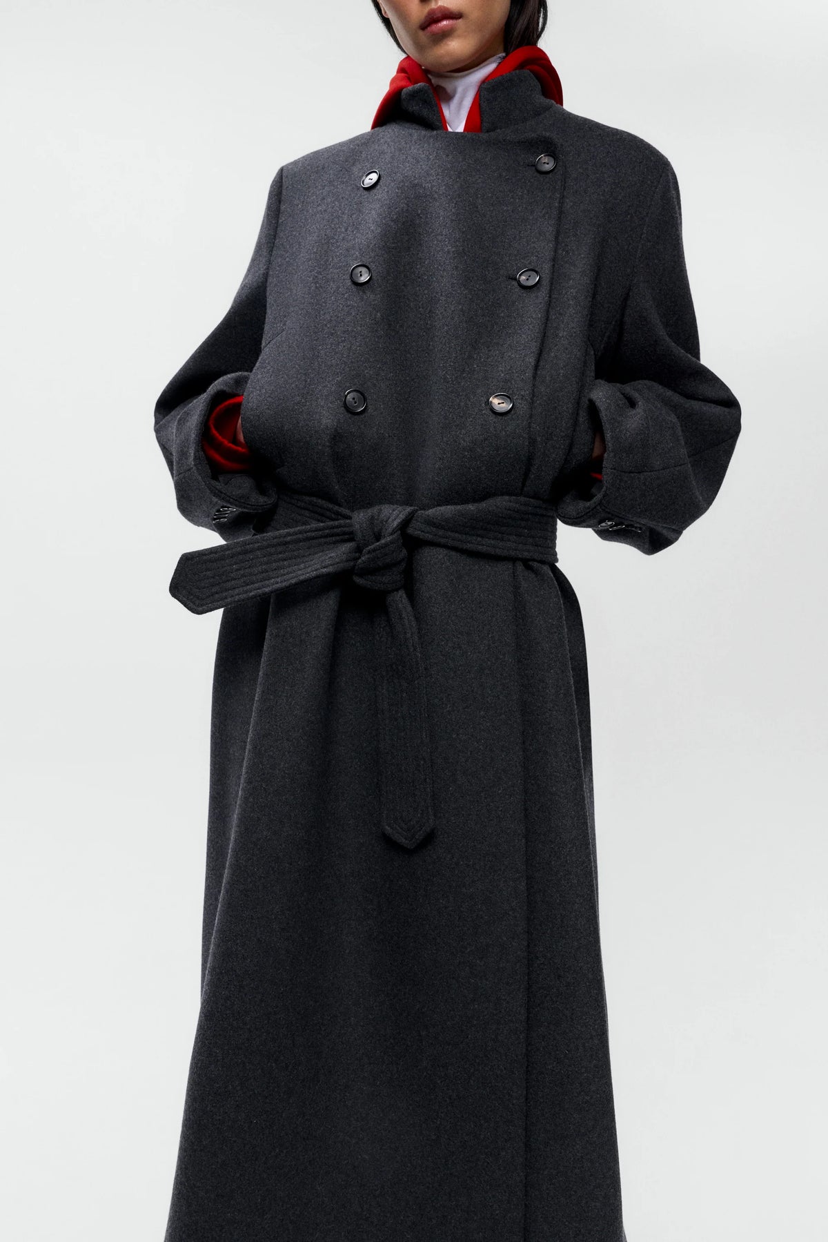 Virgin Wool Long Coat ANTHRACITE