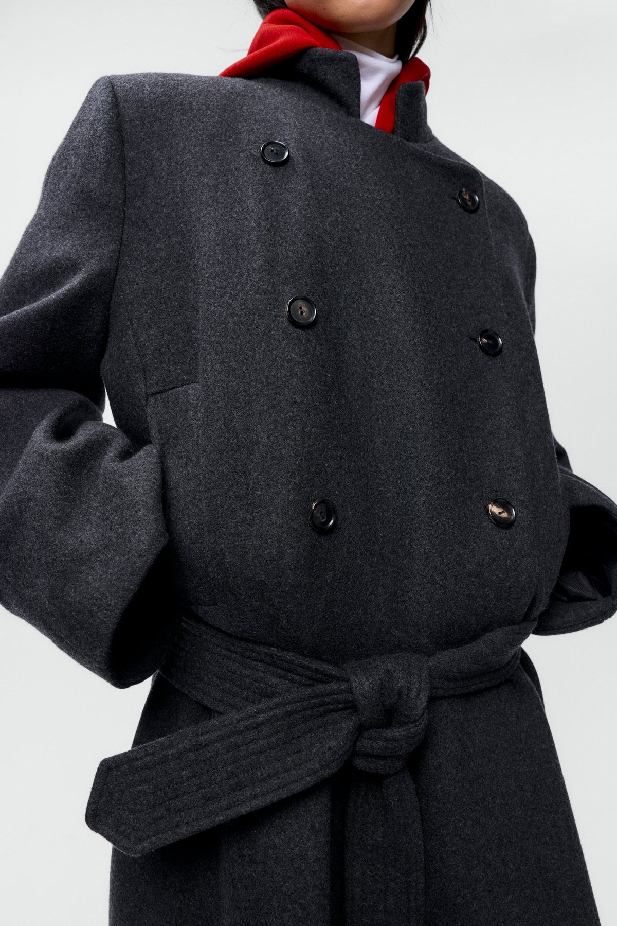 Virgin Wool Long Coat ANTHRACITE
