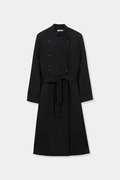 Virgin Wool Long Coat ANTHRACITE