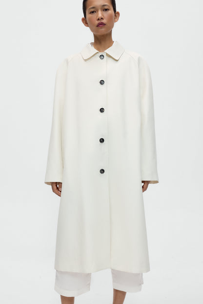 LEATHER COLLAR TRENCH COAT