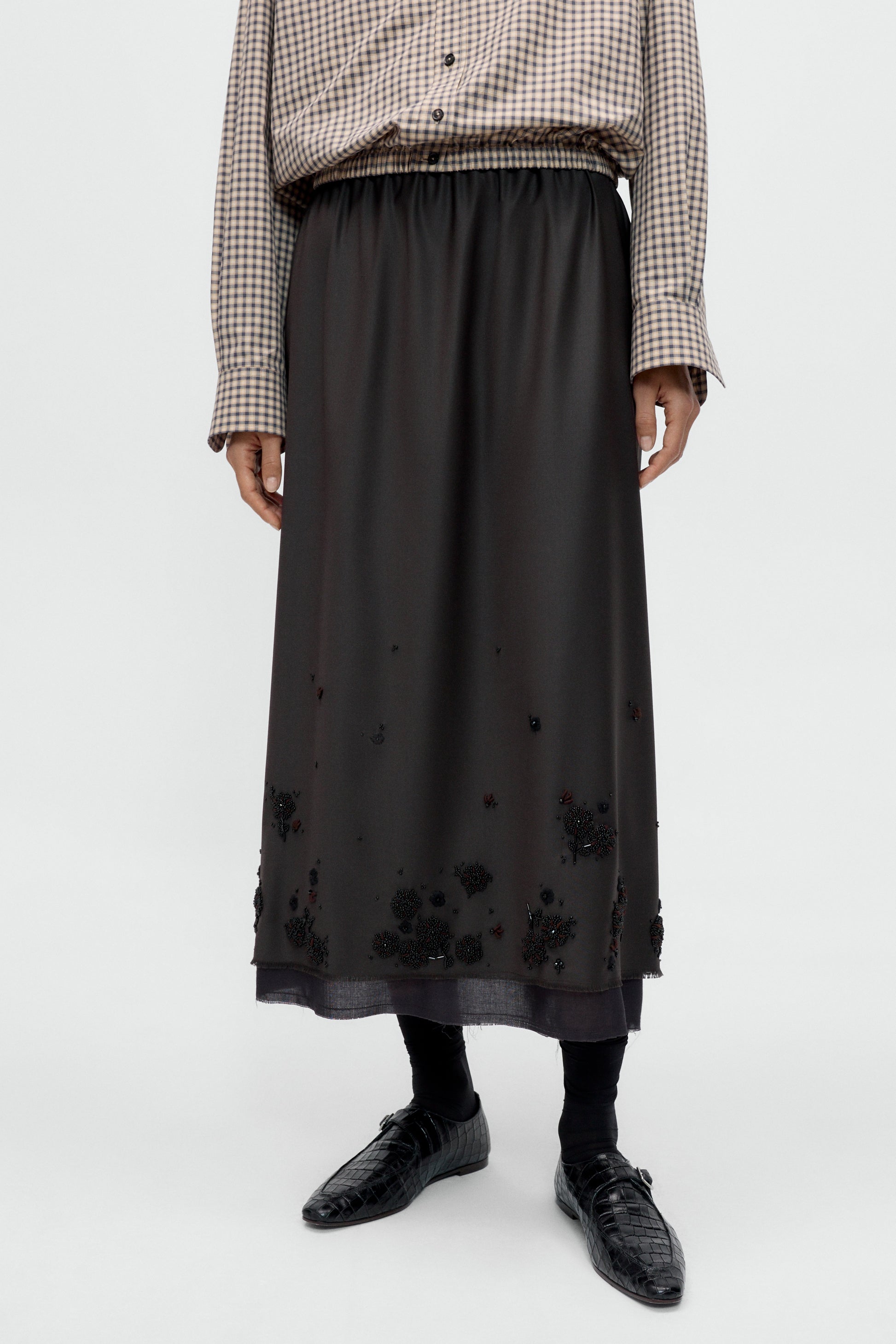 TAILORED EMBELLISHED SKIRT