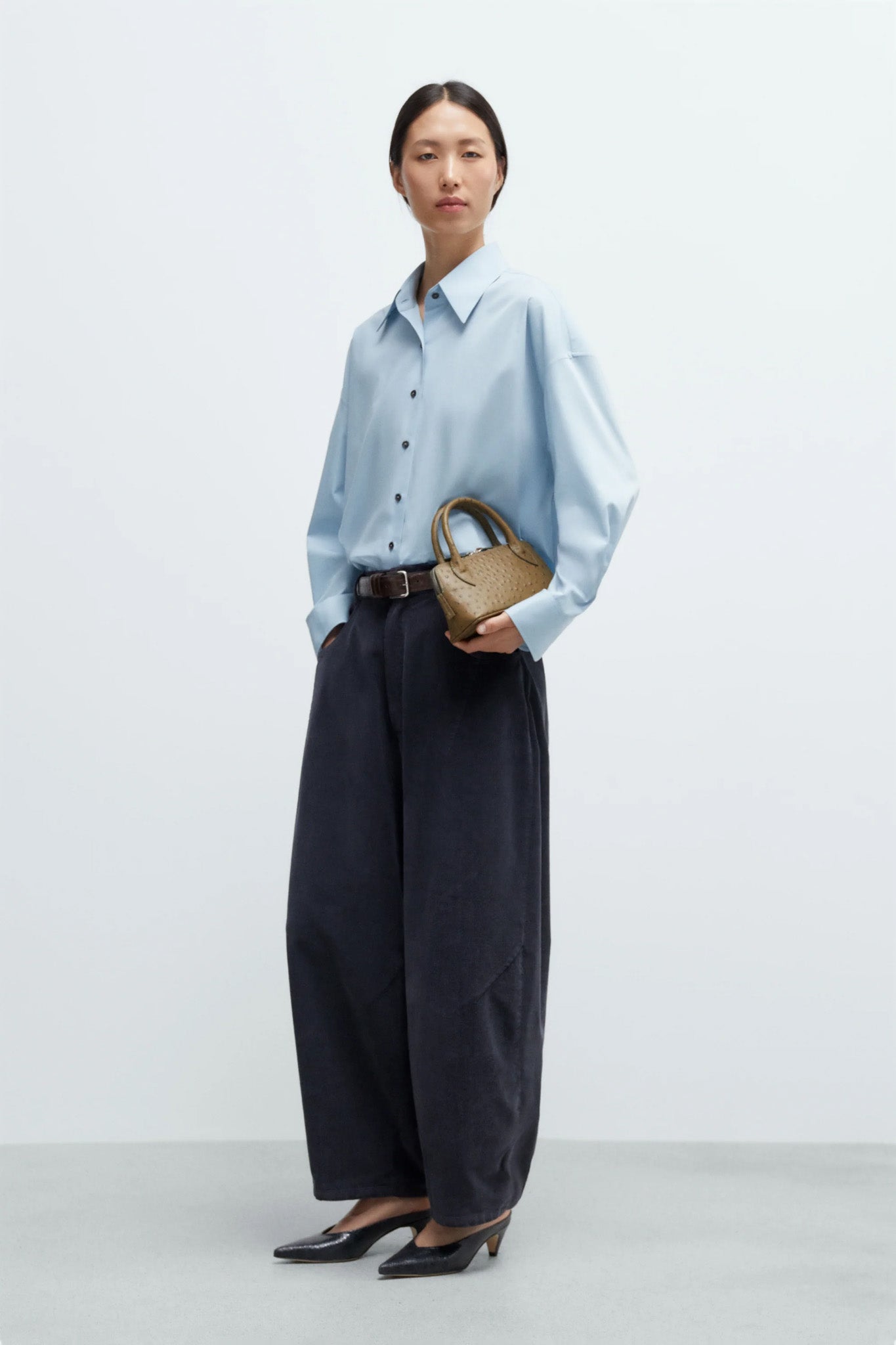 Corduroy Baggy pants DUSTY BLUE