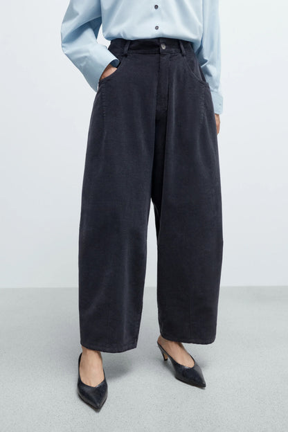Corduroy Baggy pants DUSTY BLUE