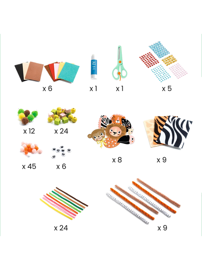Zestaw kreatywny Jungle Animals Crafts Kit Djeco BÉBÉ Concept