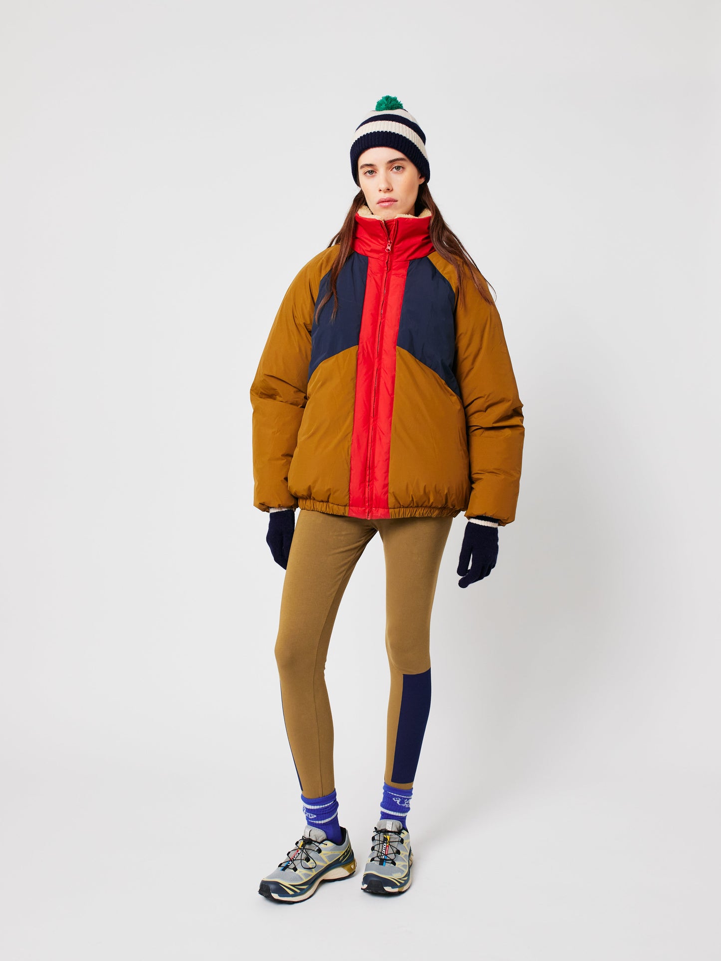 Color block ranglan sleeve padded puffer Bobo Choses BÉBÉ Concept 