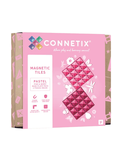 Klocki magnetyczne bazy Pastel Pink &amp; Berry Base Plate Set Connetix BEBE Concept 