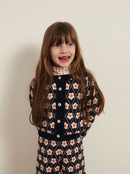 Kardigan Lison cardigan Navy Flower Hello Simone BÉBÉ Concept 