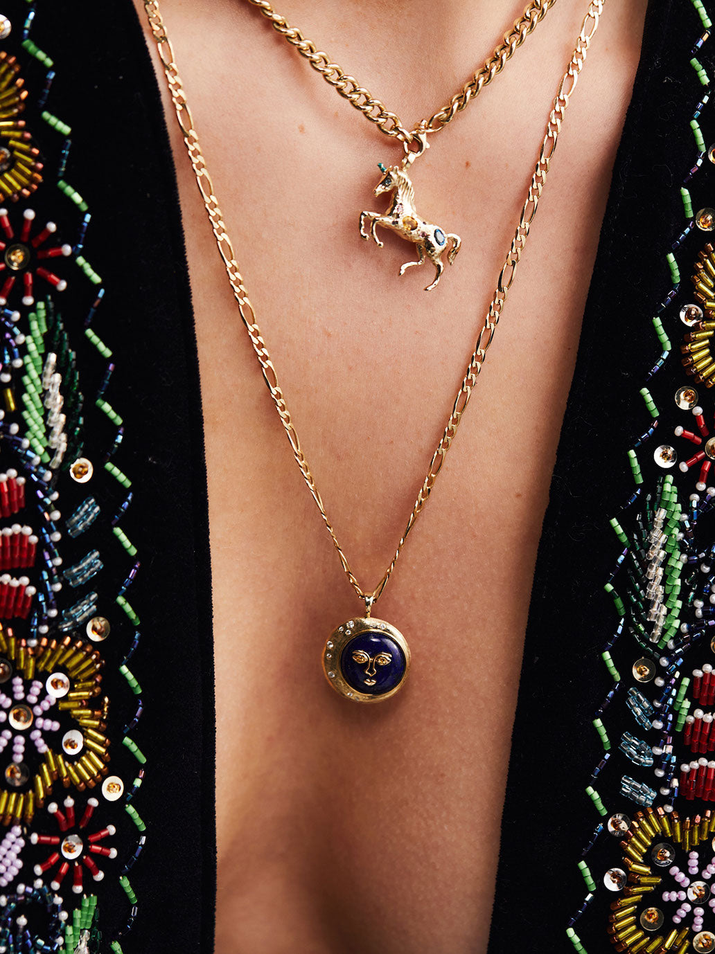 Zawieszka wysadzana kamieniami szlachetnymi Pegasus 14K GOLD