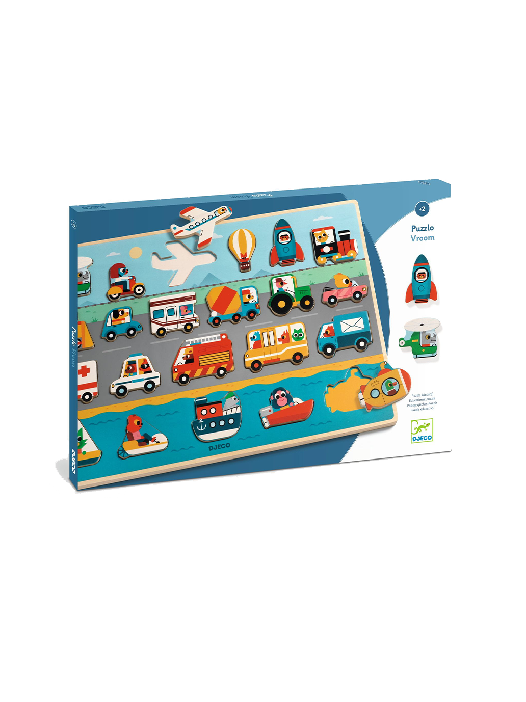 Drewniana układanka łamigłówka Vroom Djeco BÉBÉ Concept 