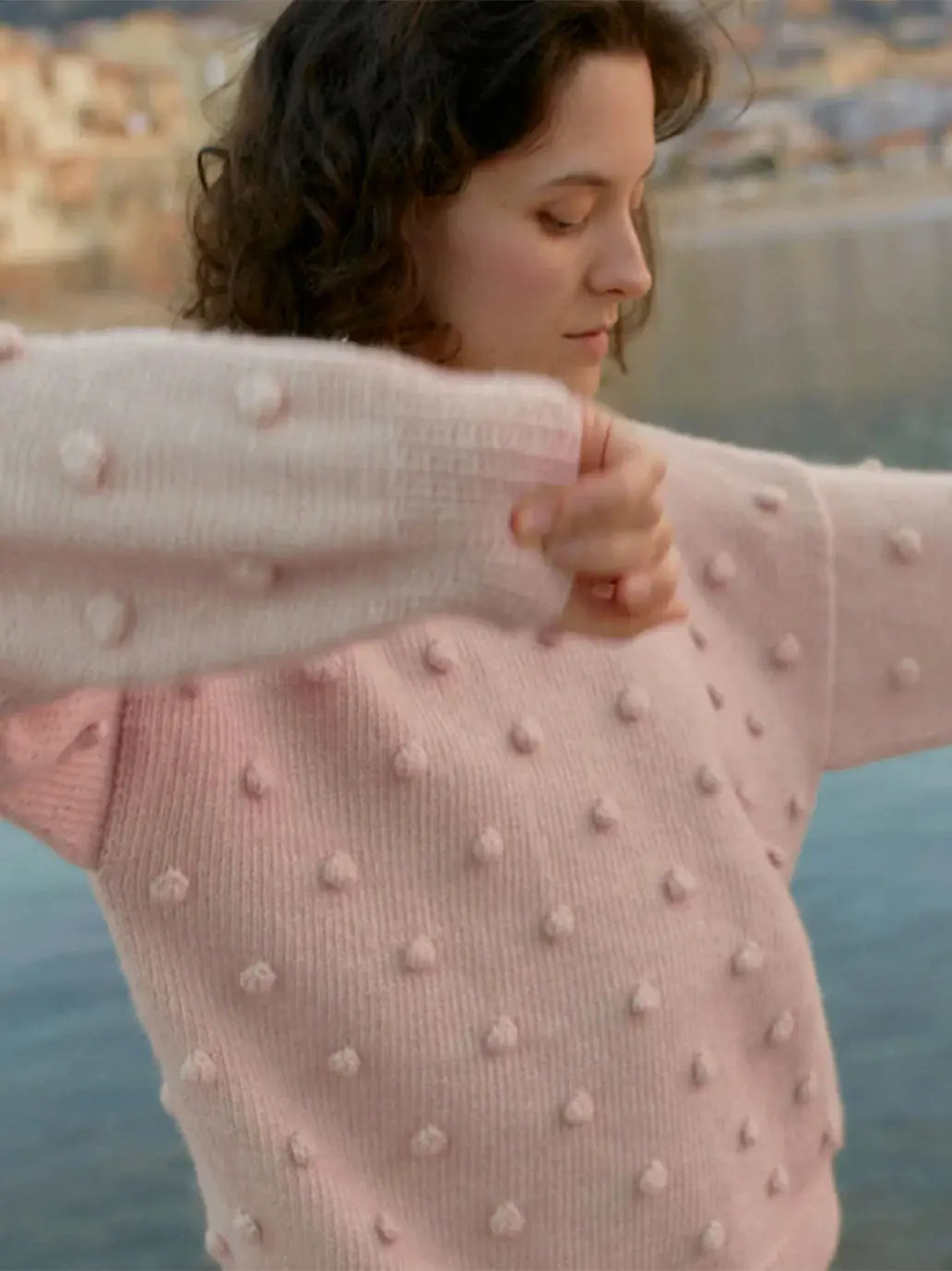 Sweter damski z wełną merino Popcorn Mille Family BEBE Concept 