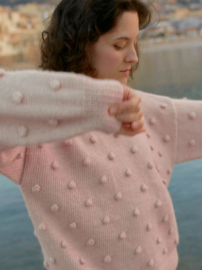 Sweter damski z wełny merino Popcorn Mille Family BÉBÉ Concept 