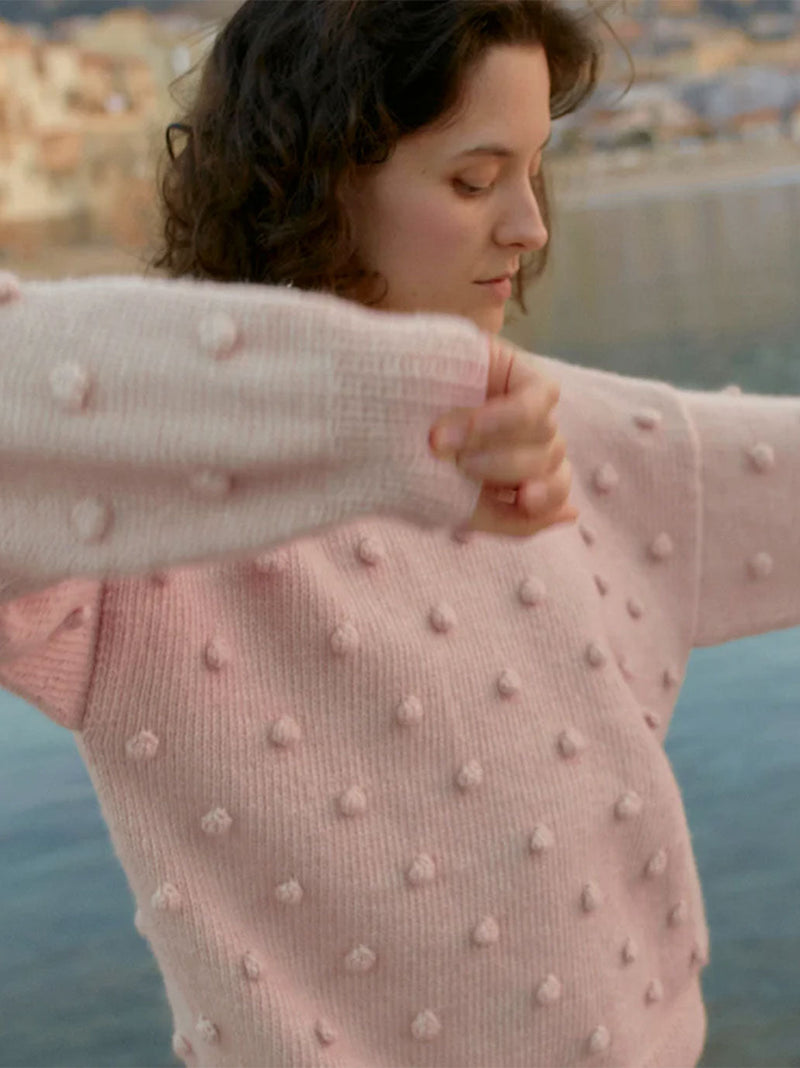 Sweter damski z wełny merino Popcorn Mille Family BÉBÉ Concept 