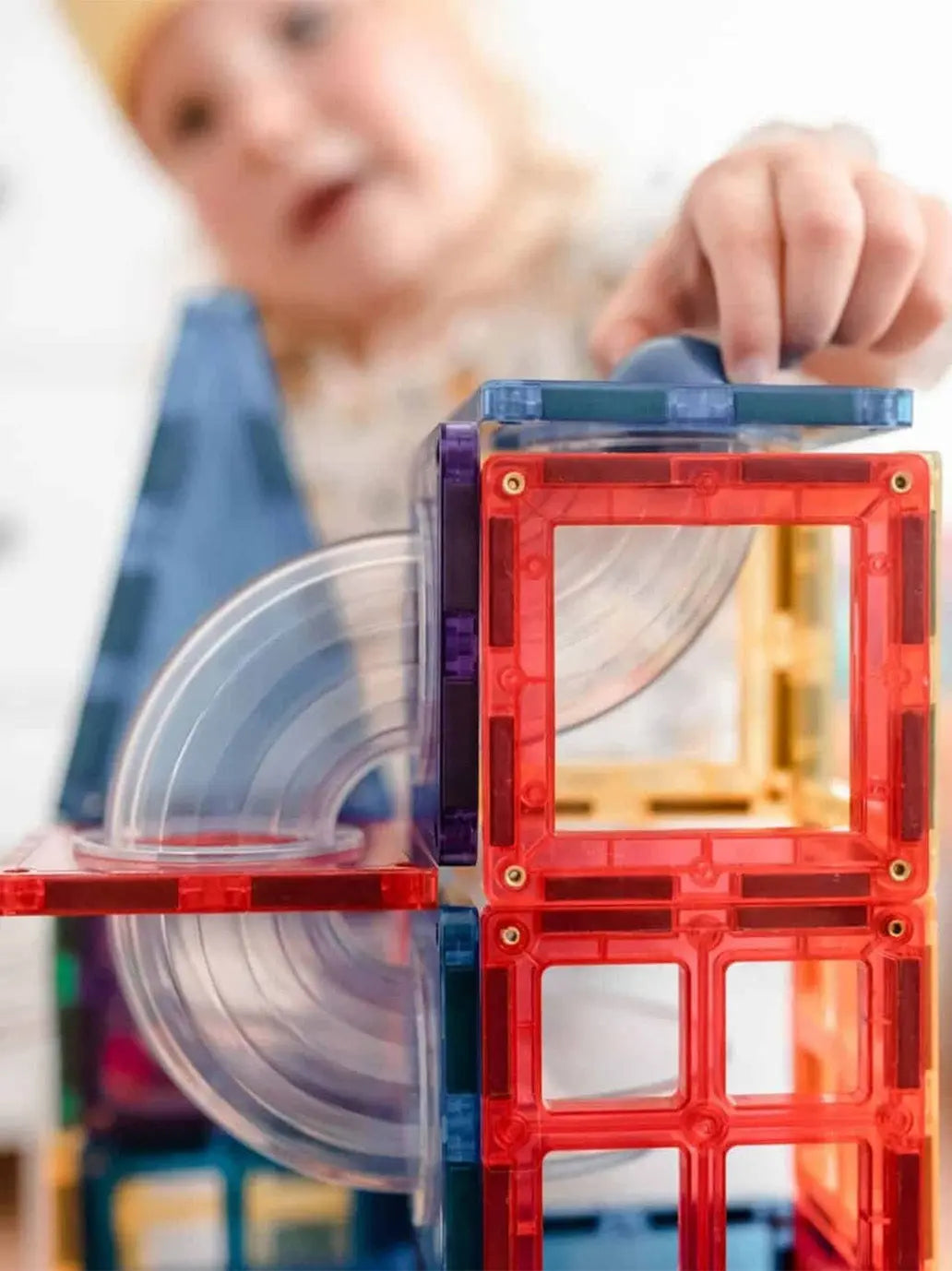 Klocki magnetyczne kulodrom Rainbow Ball Run Pack Connetix BÉBÉ Concept 