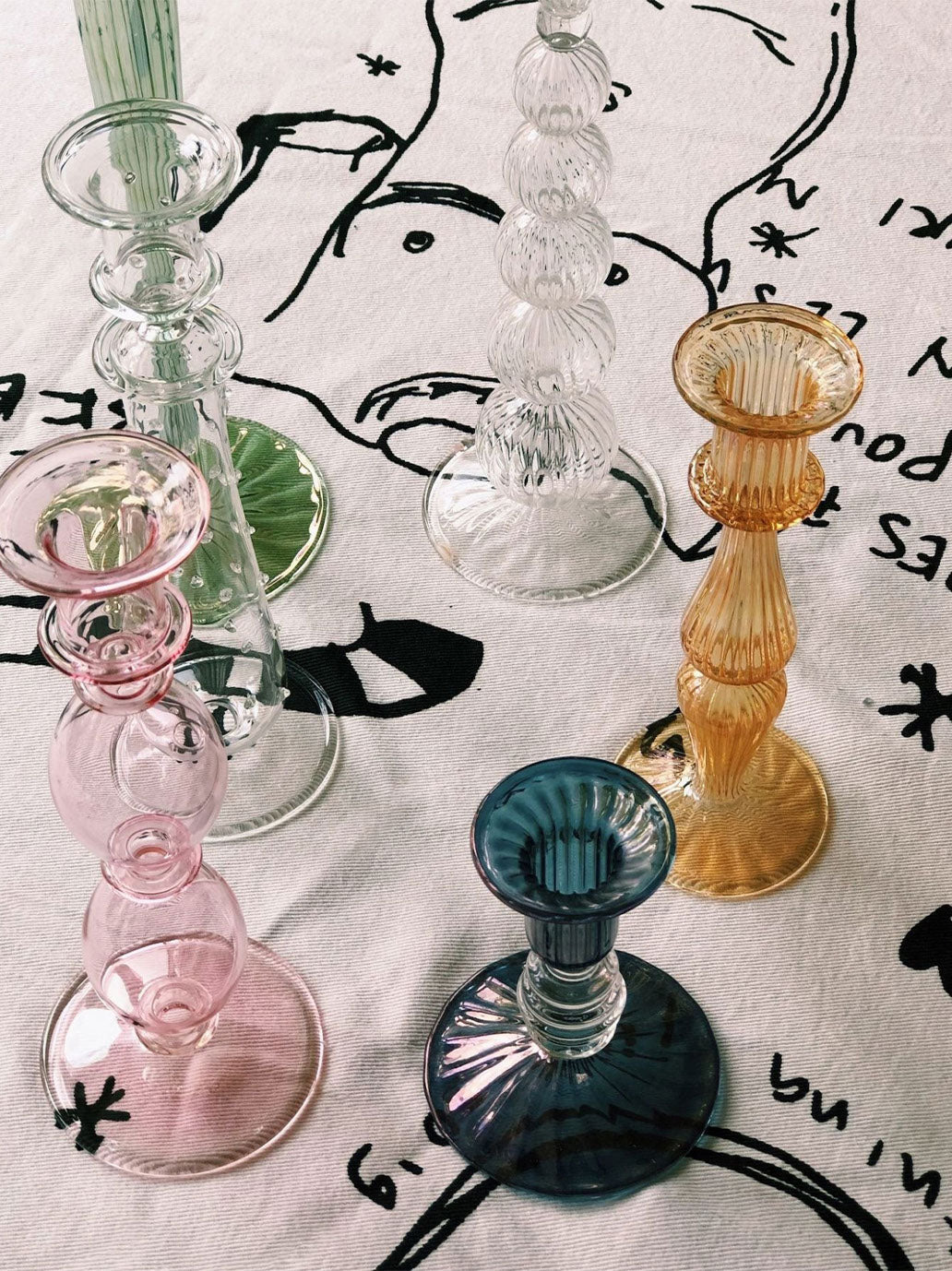 Szklany świecznik Anna + Nina BÉBÉ Concept 