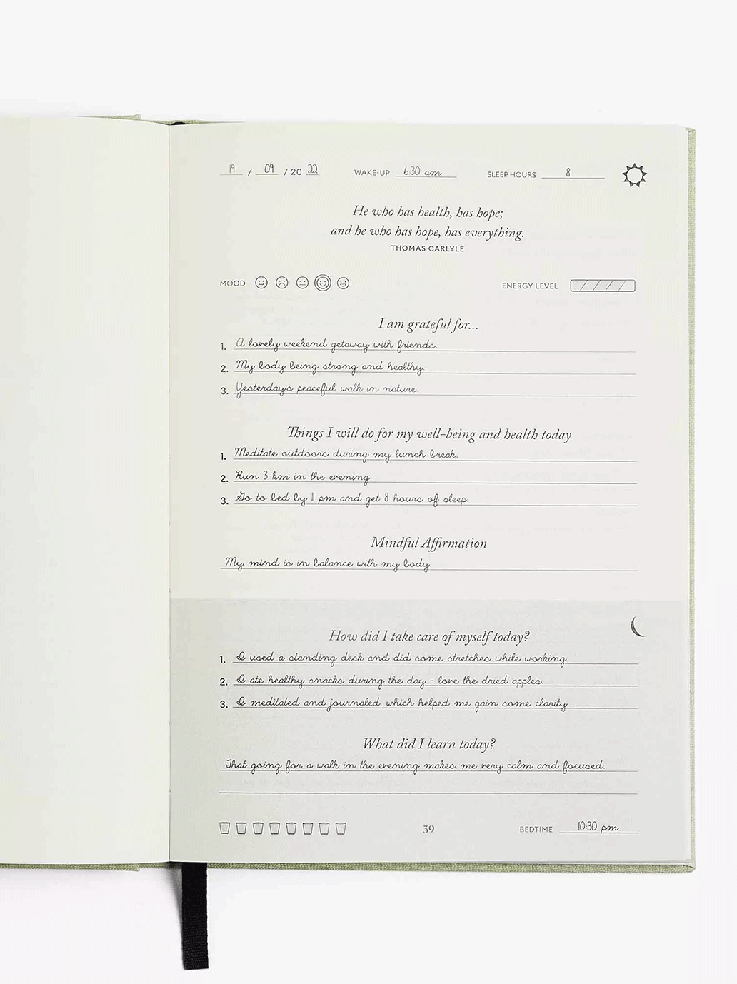 Notatnik The Five Minute Journal Fit Edition Intelligent Change BÉBÉ Concept