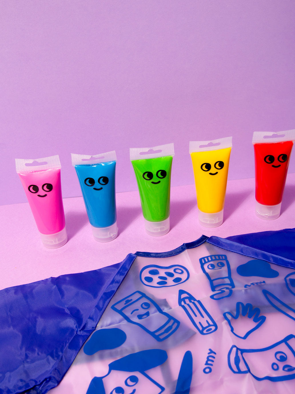 Zestaw farb do malowania palcami z fartuszkiem OMY BÉBÉ Concept 