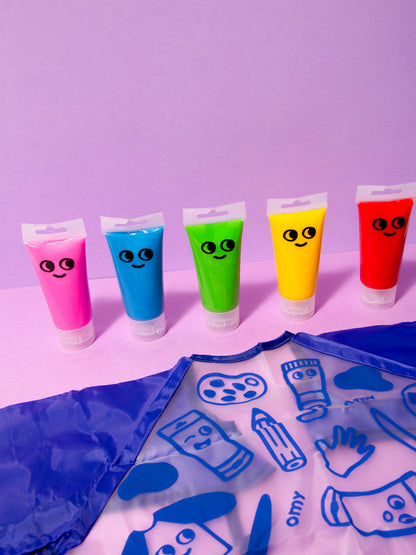 Zestaw farb do malowania palcami z fartuszkiem OMY BÉBÉ Concept 