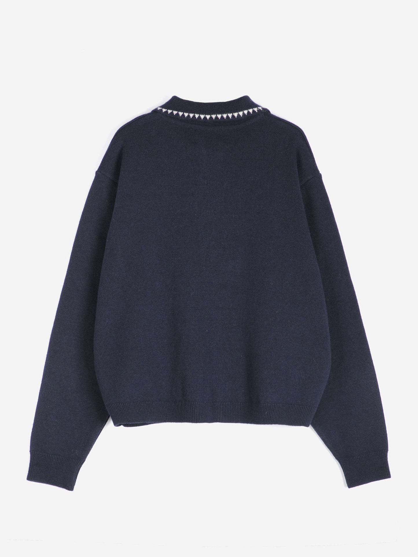 Vibrant Flower wool blend polo cardigan
