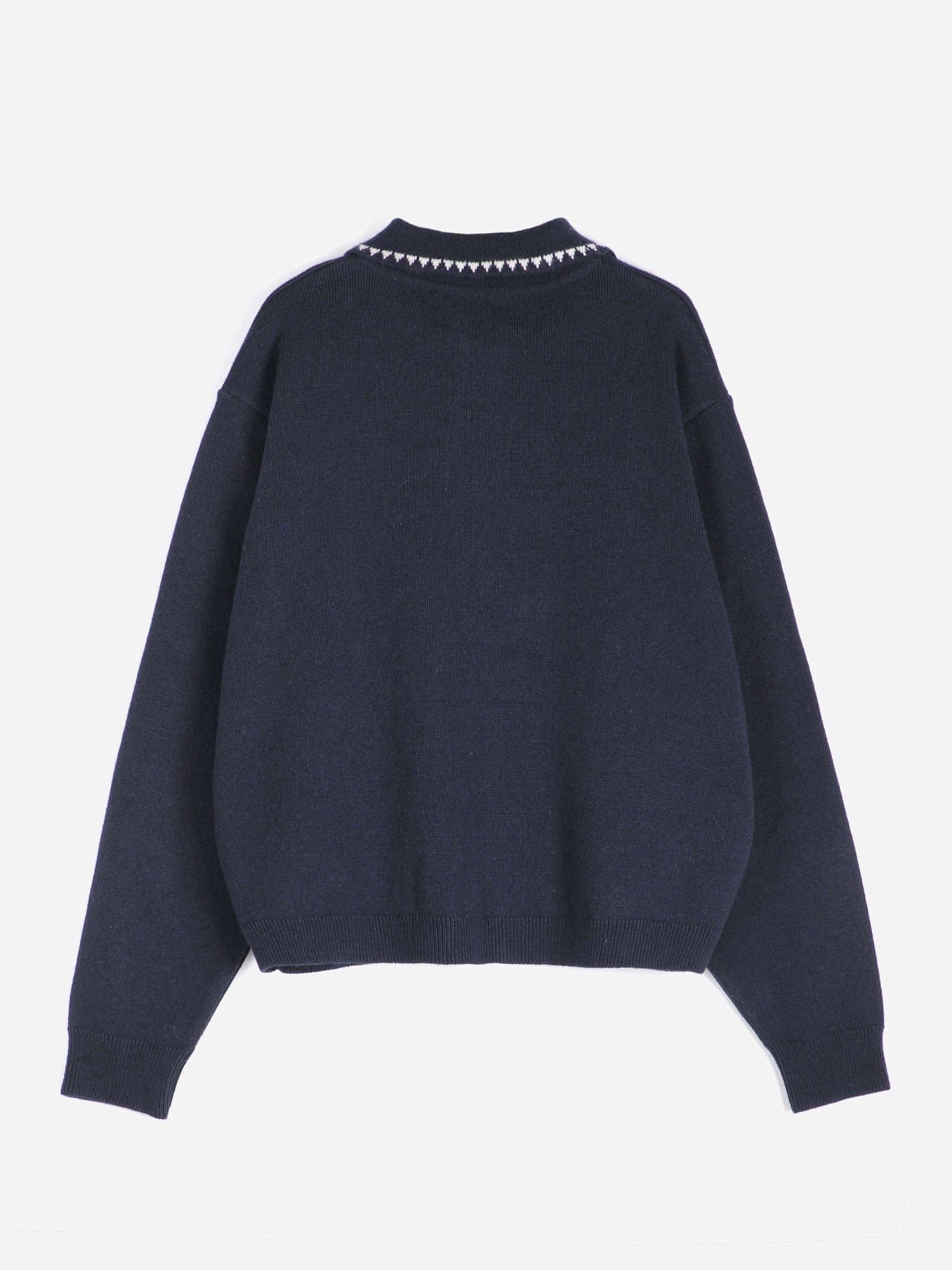 Vibrant Flower wool blend polo cardigan