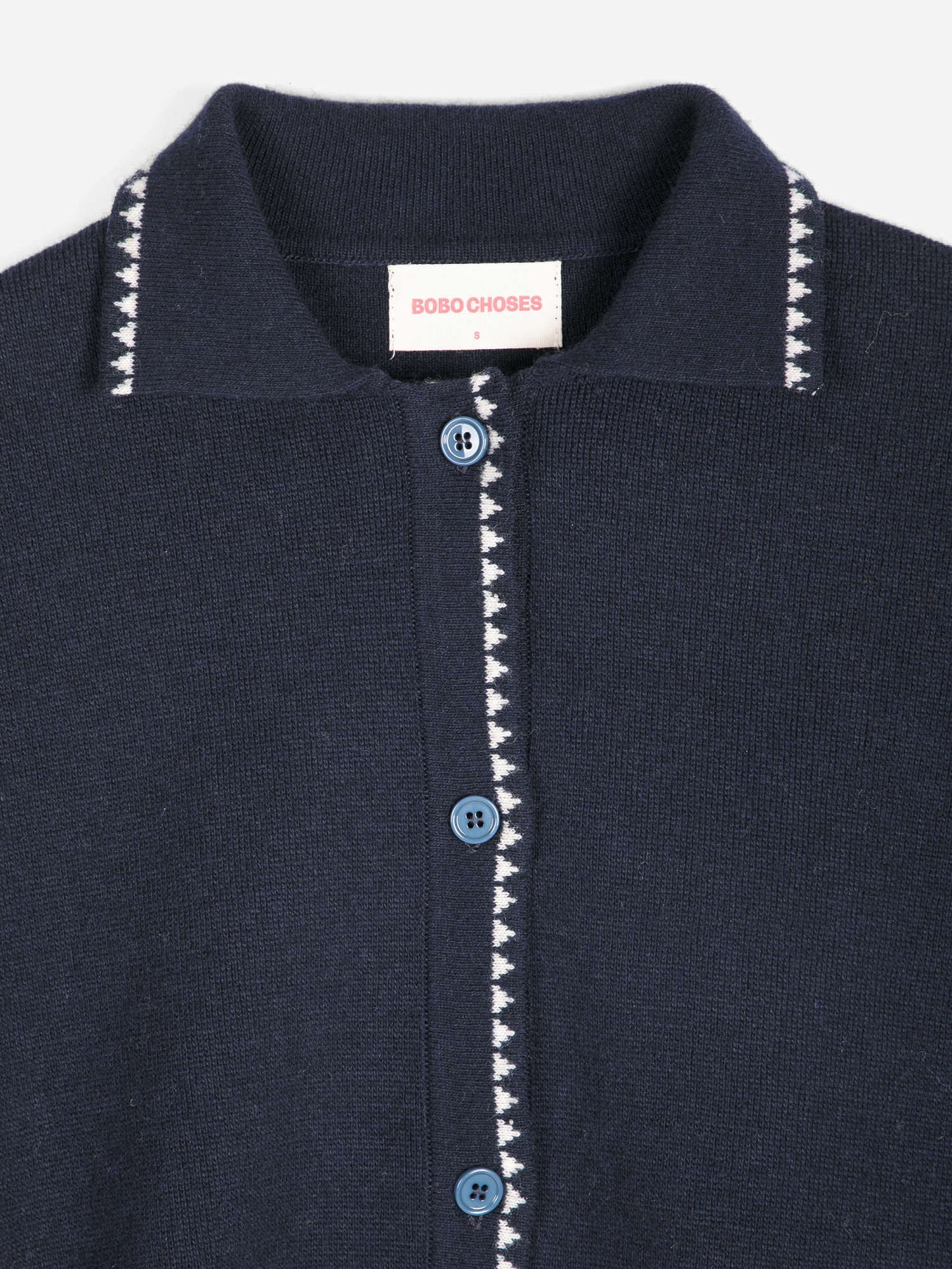Vibrant Flower wool blend polo cardigan
