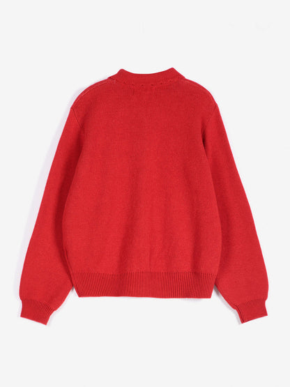 Forest Scene wool blend polo cardigan