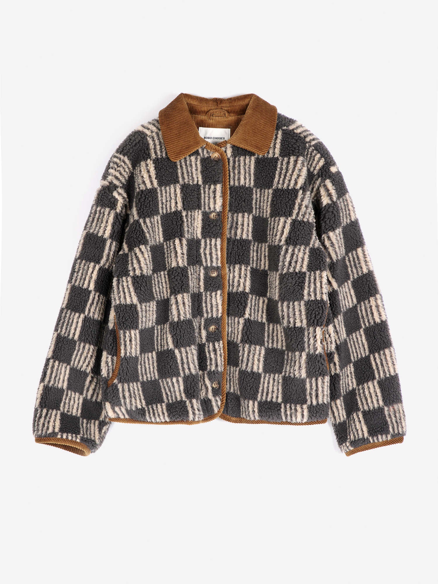 Almost Moiré all over sherpa jacket