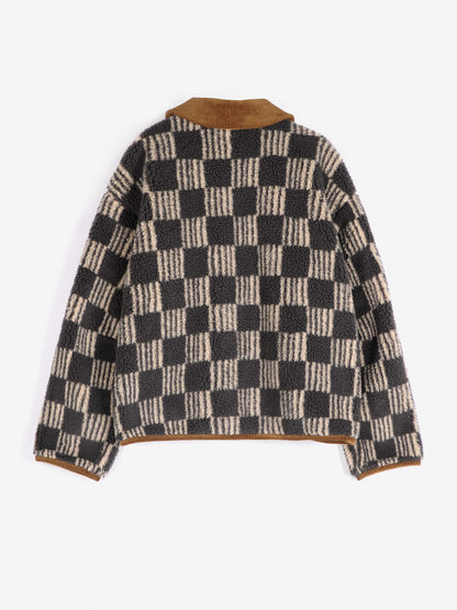 Almost Moiré all over sherpa jacket