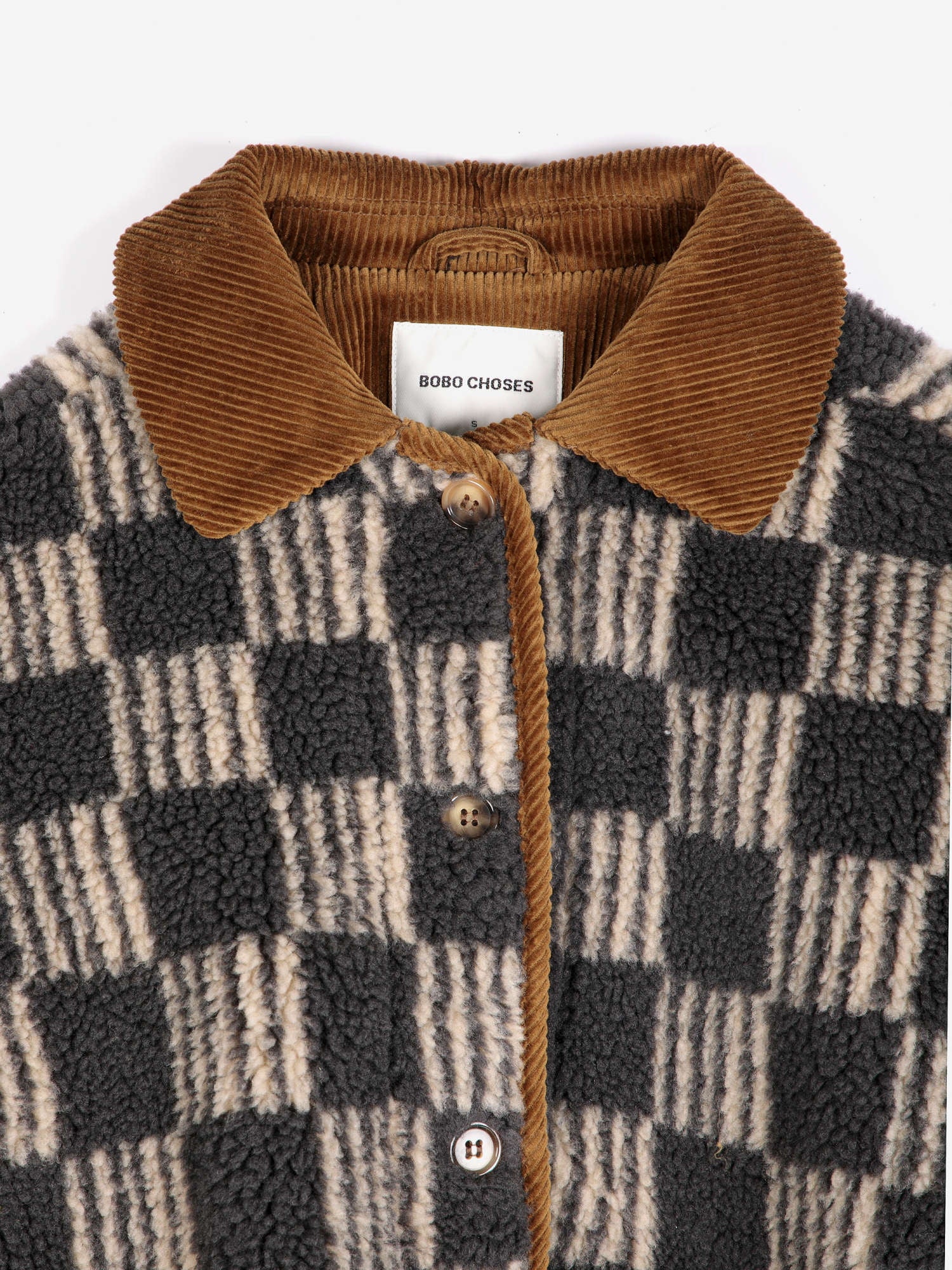 Almost Moiré all over sherpa jacket