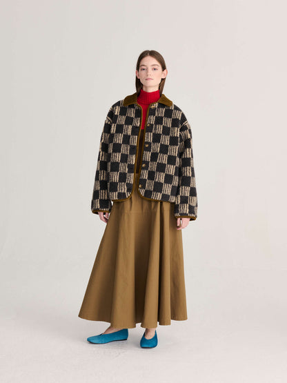 Almost Moiré all over sherpa jacket