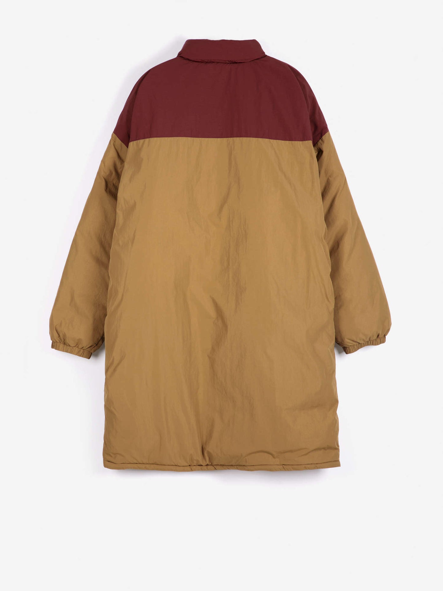 Oversize long color block puffer