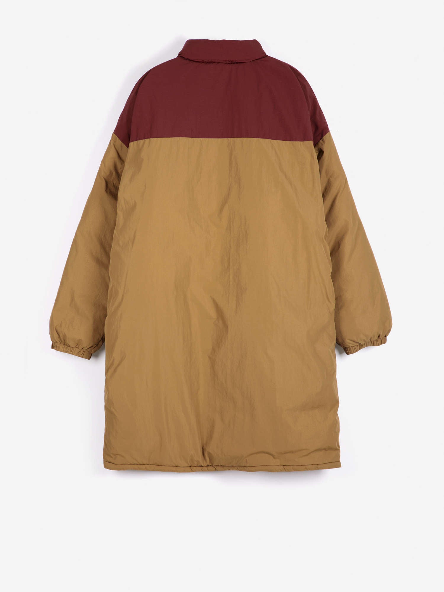 Oversize long color block puffer
